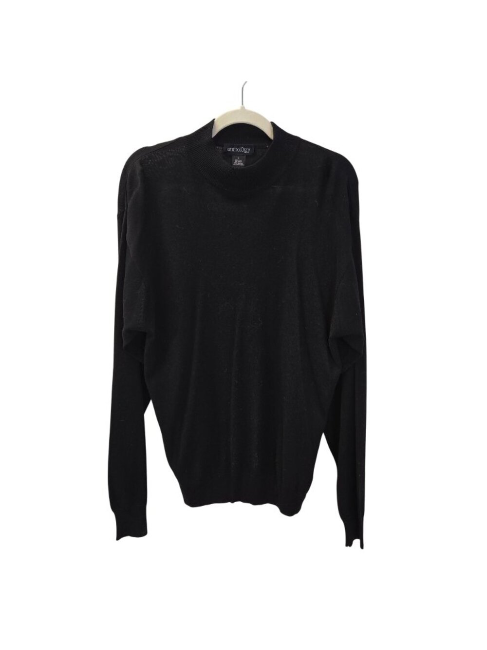 Anthology 100% Silk Mock Neck Sweater Size Large